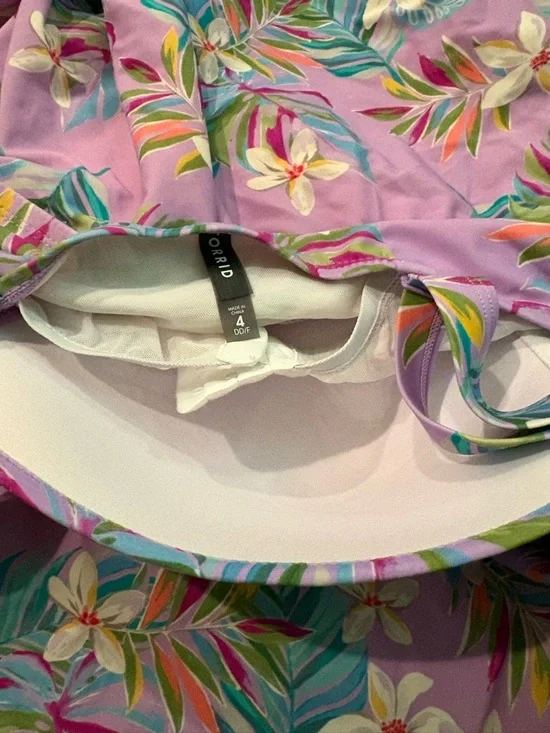 TORRID 4X ✨ plus size 26/28 purple floral two piece tankini swimsuit EUC - Picture 2 of 3